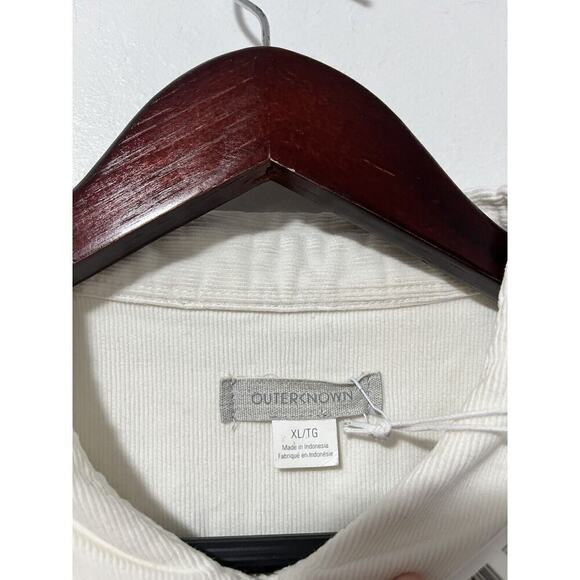 Outerknown Women’s Ivory Soft Corduroy Utility Jumpsuit Size XL Long Sleeve - Picture 8 of 11